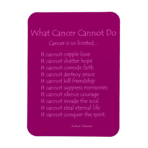 Vad Cancer inte kan göra Dikt Magnet (Rosa Text)
