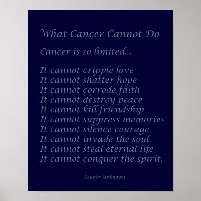 Vad Cancer inte kan göra för att Poster utskrift a (Framsidan)