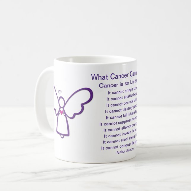 Vad cancer inte kan göra med Dikt Art Coffee Kopp  (Framsida vänster)