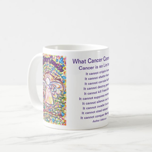 Vad cancer inte kan göra med Dikt Art Coffee Mugg  (Framsida vänster)