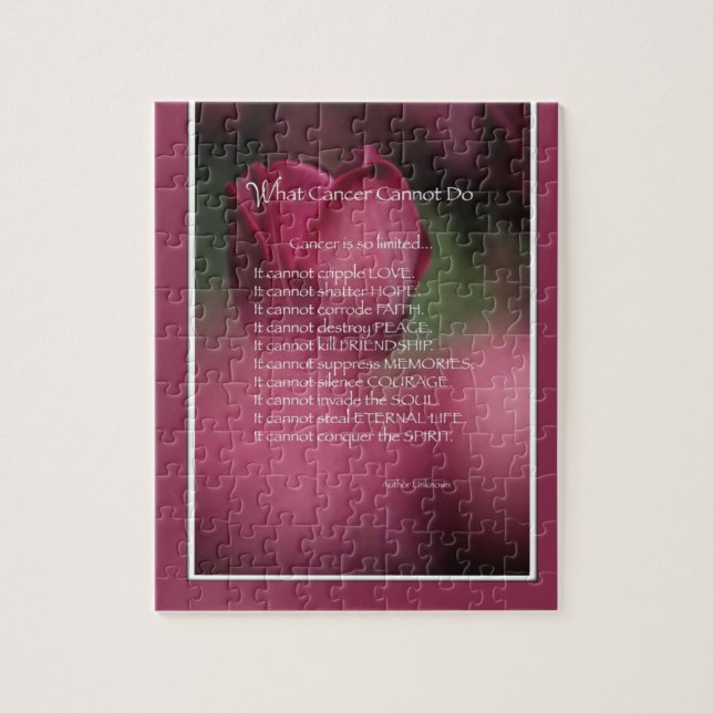 Vad cancer inte kan göra, stöd och uppmuntran pussel (Vertikal)