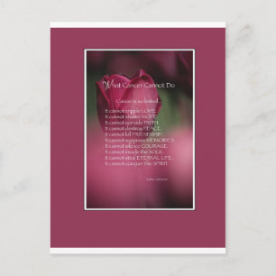 Vad cancer inte kan göra, stöd och uppmuntran vykort