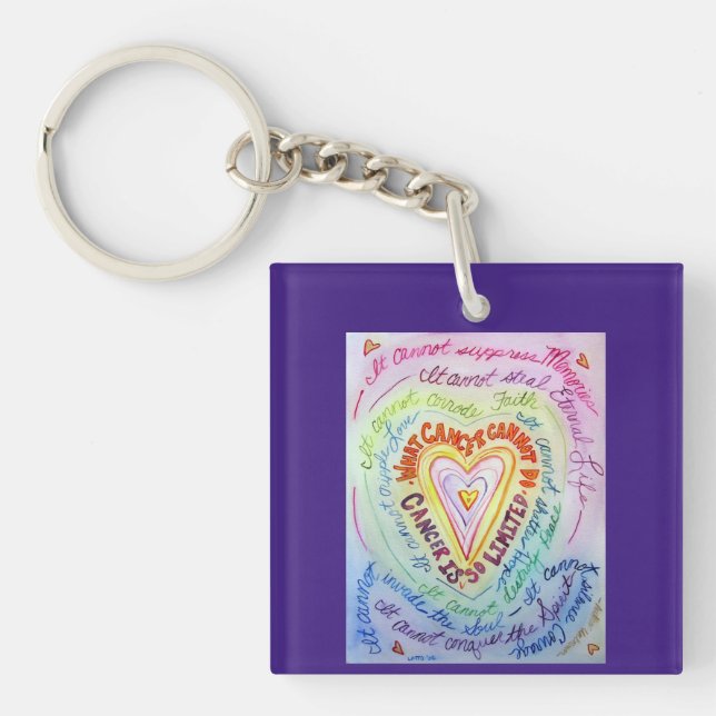 Vad cancern inte kan göra Dikt Heart Pendant Keych (Framsidan)