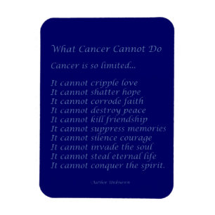 Vad cancern inte kan göra Dikt Magnet (blå text)