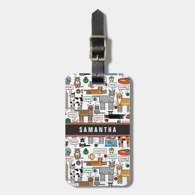 Vad Cats säger Bagagebricka (Vertikal Framsida)