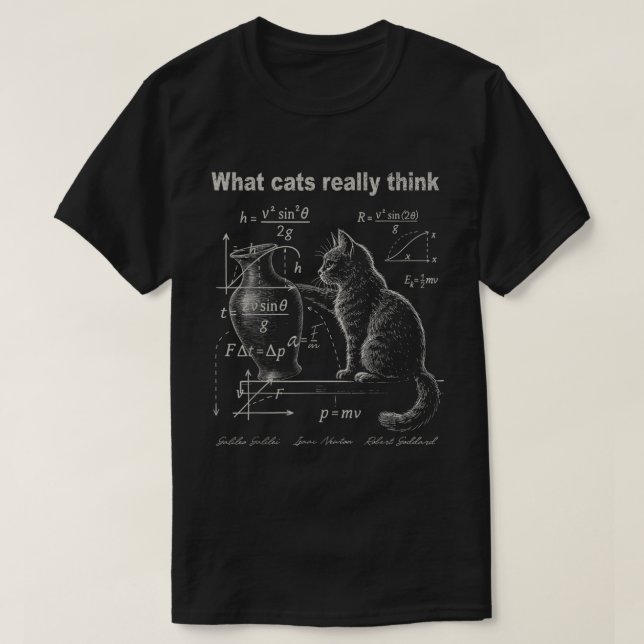 Vad Cats Tänka FUNNY Physics? T Shirt (Design framsida)