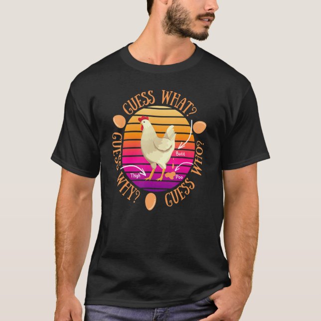 Vad Chicken Butt Poo Thigh T Shirt (Framsida)