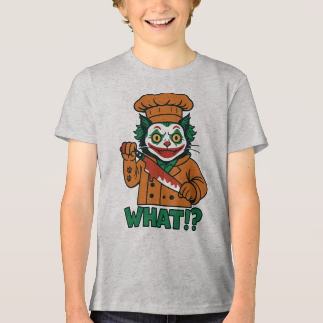 Vad då?" Clown Cat Joker-Inspired Kids' T-Shirt (Framsida)