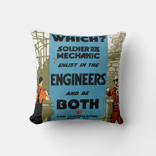 Vad då? Soldat eller Mechanic Kudde