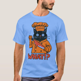Vad då?" Spooky Chef Cat T-Shirt för Vuxnor