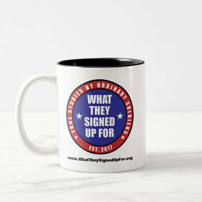 Vad de undertecknade upp för mugg (Vänster)