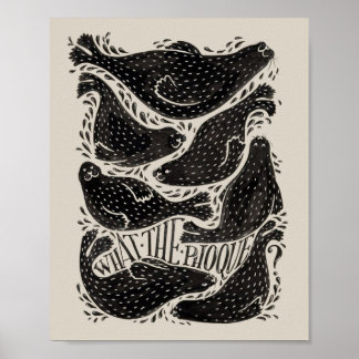 Vad Den Phoque Roliga Säl Puns Illustration Affisc Poster