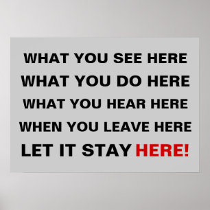 Vad du ser här, vad du gör här, vad du hör poster