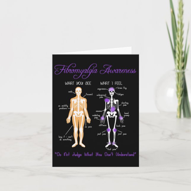 Vad du ser vad jag känner Skeleton Fibromyalgia Aw Kort (Framsida)