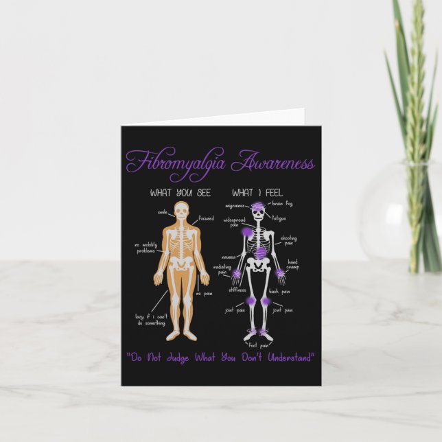 Vad du ser vad jag känner Skeleton Fibromyalgia Aw Kort (Framsida)