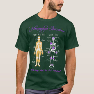 Vad du ser vad jag känner Skeleton Fibromyalgia Aw T Shirt