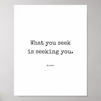 Vad Du Söker - Rumi Citat Poster