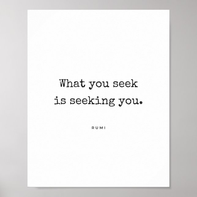 Vad Du Söker - Rumi Citat Poster (Framsidan)
