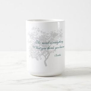 Vad du tänker, blir du citationstecknet - Buddha Kaffemugg