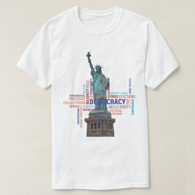 Vad elak demokrati för er? t shirt (Design framsida)