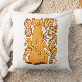 Vad? / En Orange - kattillustration Kudde