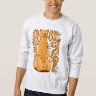 Vad? / En Orange - kattillustration Lång Ärmad Tröja