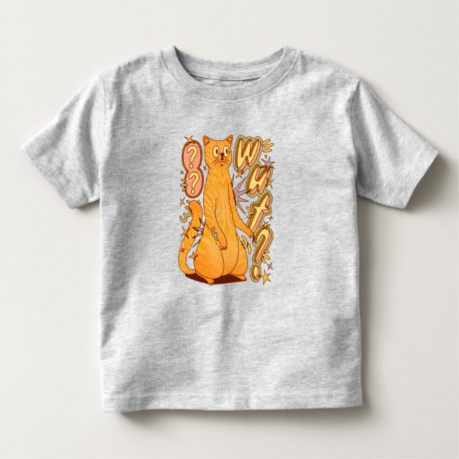 Vad? / En Orange - kattillustration T Shirt (Framsida)