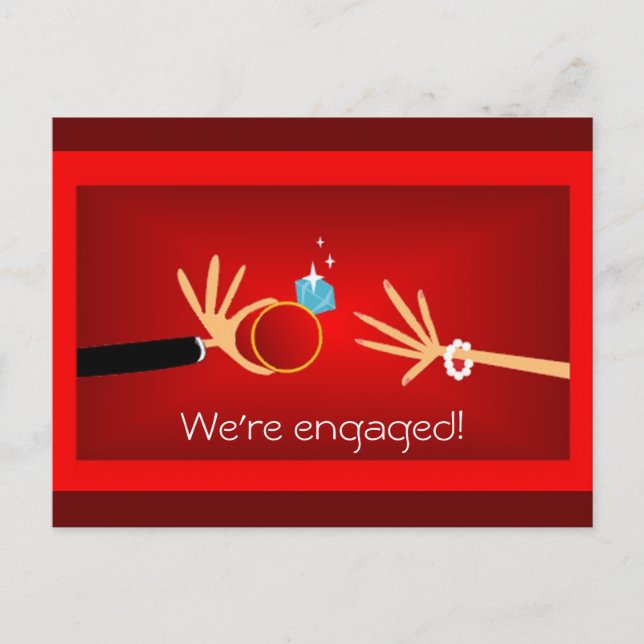 VAD EN STEN! - Röd Inbjudan Vykort (Framsida)