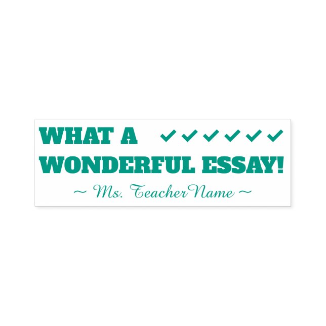 "VAD EN WONDERFUL ESSAY!" + Anpassningsbar Lärare  Självfärgande Stämpel (Design)