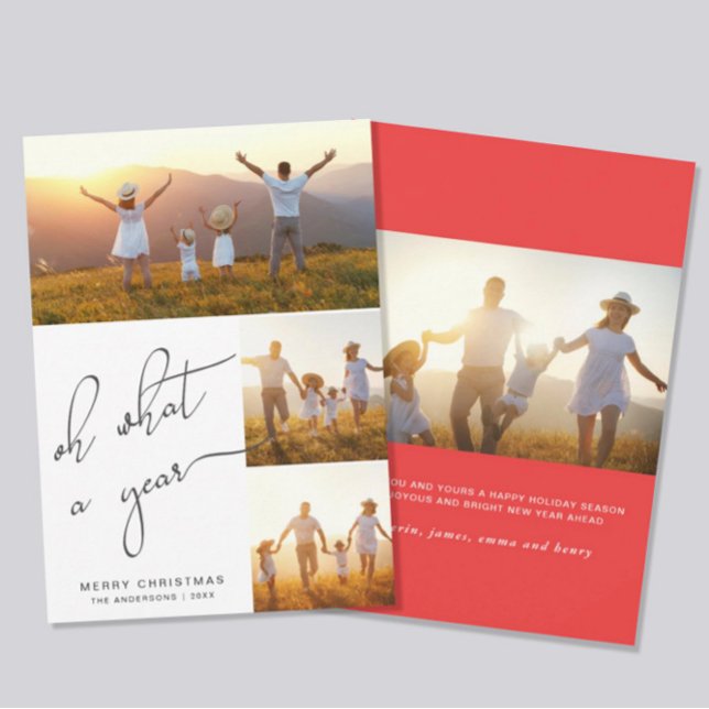 Vad ett år för nyårsfoto God jul Helgdag Julkort (Skapare uppladdad)