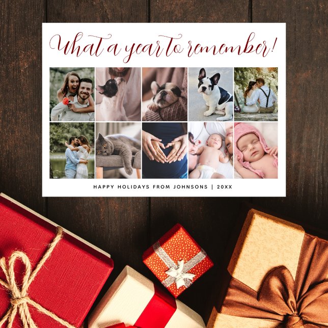 Vad ett år Jul Multi Foto Collage Helg Vykort (Skapare uppladdad)
