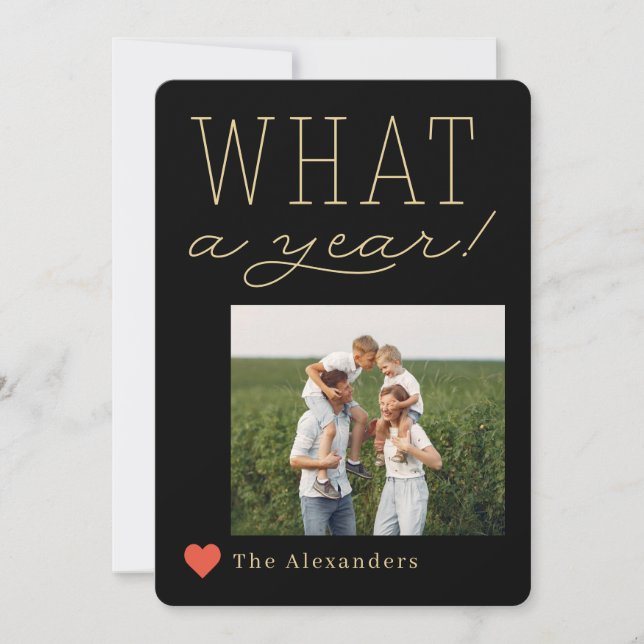 Vad ett års fotokort för Helgdag Julkort (Framsida)