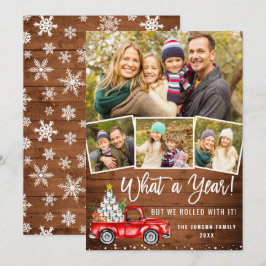 Vad ett års jullött Farm Lastbil 4 Photo Julkort