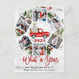 Vad ett års jullött Farm Lastbil 6 Photo Helg Vykort