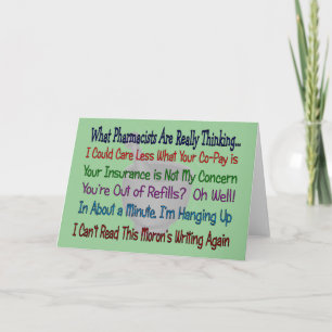 Vad farmaceuter är VERKLIGEN THINKING Kort