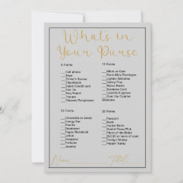 Vad finns i din Grått-Möhippa i Purse Light? Inbjudningar