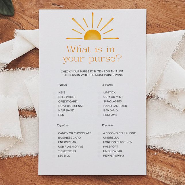 Vad Finns I Din Handväska Baby Shower Lek (Skapare uppladdad)