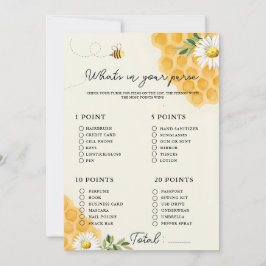 Vad finns i din handväska baby shower spelkort inbjudningar