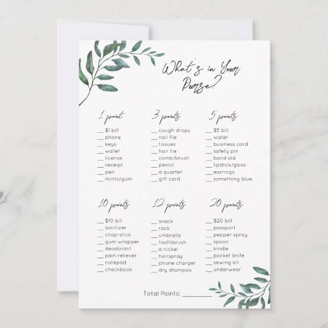 Vad finns i din handväska - Möhippa/babykläder? Julkort (Framsida)