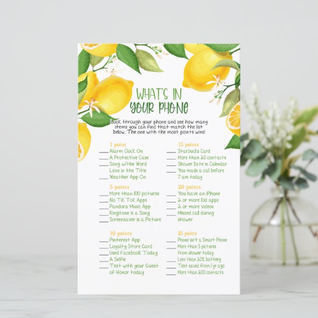 Vad finns i din telefon-lek - Citron (Stående Fram)