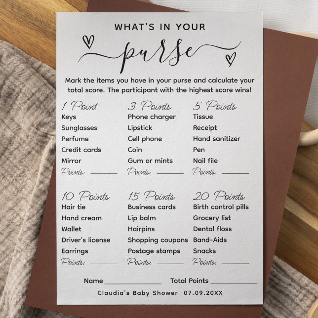 Vad finns i ditt fickspel för babyskor? inbjudningar (Skapare uppladdad)