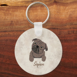 Vad finns i en Pugaccino-Cute Hund-Pug- Nyckelring