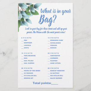 Vad finns i Eucalyptus i din Bag Shower Game Card? Flygblad