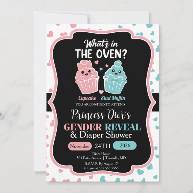 Vad finns i Oven Gender Reveal bjudan? Inbjudningar (Framsida)