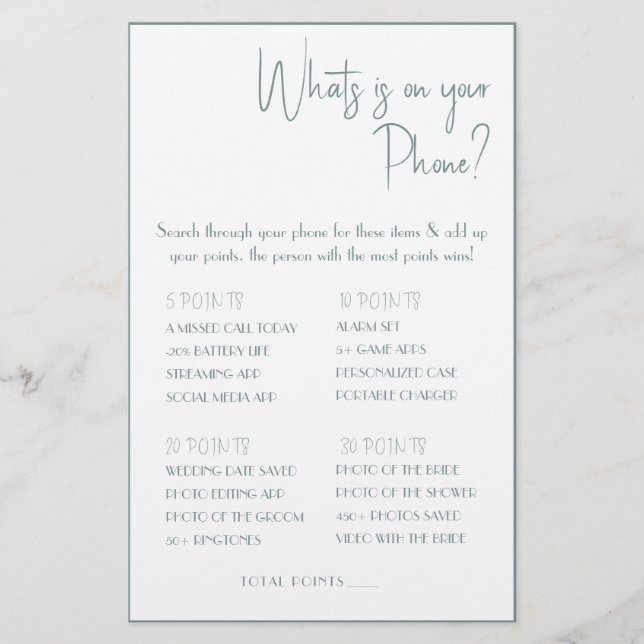 Vad finns på din Mobil? Spelkortsfälla Flygblad (Framsidan)