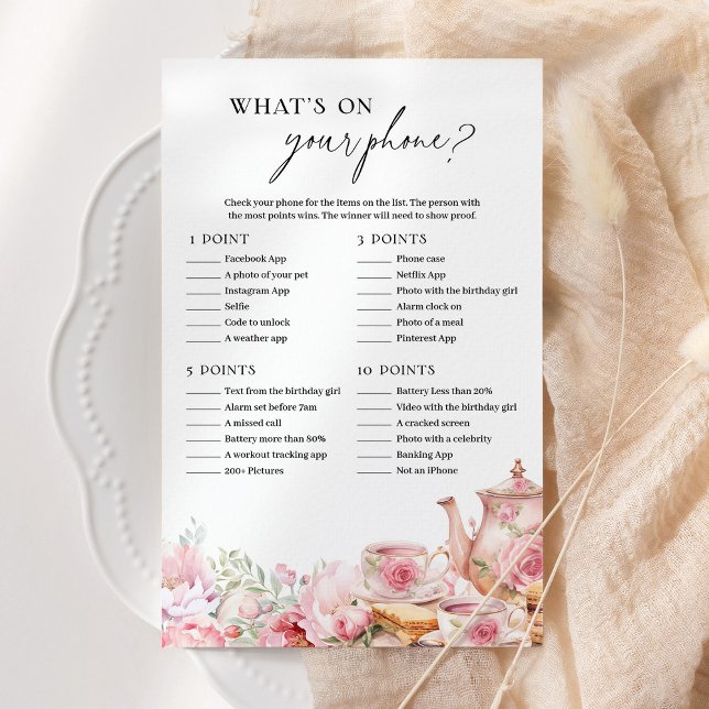 Vad finns på din Mobila Rosa Blommigt Tea Party (Skapare uppladdad)