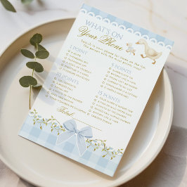 Vad finns på din telefon Dumma Gås Blå Baby shower