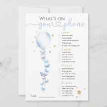 Vad finns på ditt Mobila Blue Balloon Baby Shower-