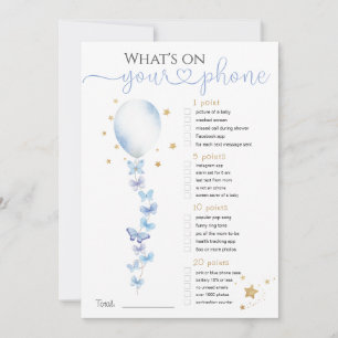 Vad finns på ditt Mobila Blue Balloon Baby Shower- Inbjudningar