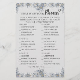 Vad finns på ditt Mobila Grått Blommigt Shower Gam Flygblad